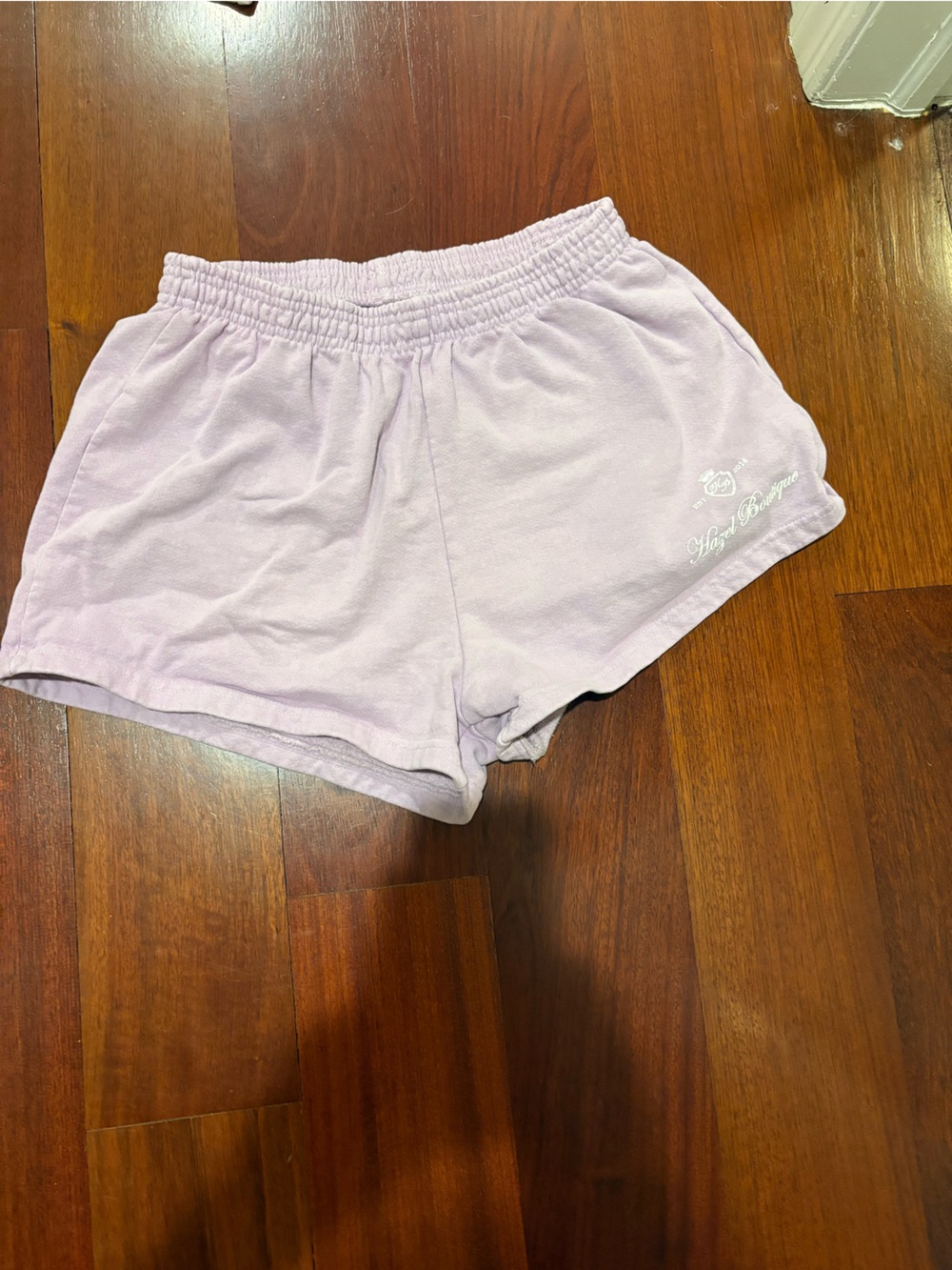 Women’s Lavender Elastic Waist Athletic Shorts